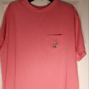 Roman's 1X Cotton Blend Pink Pocket Embroidery Shortsleeves Women's T-shirt.
